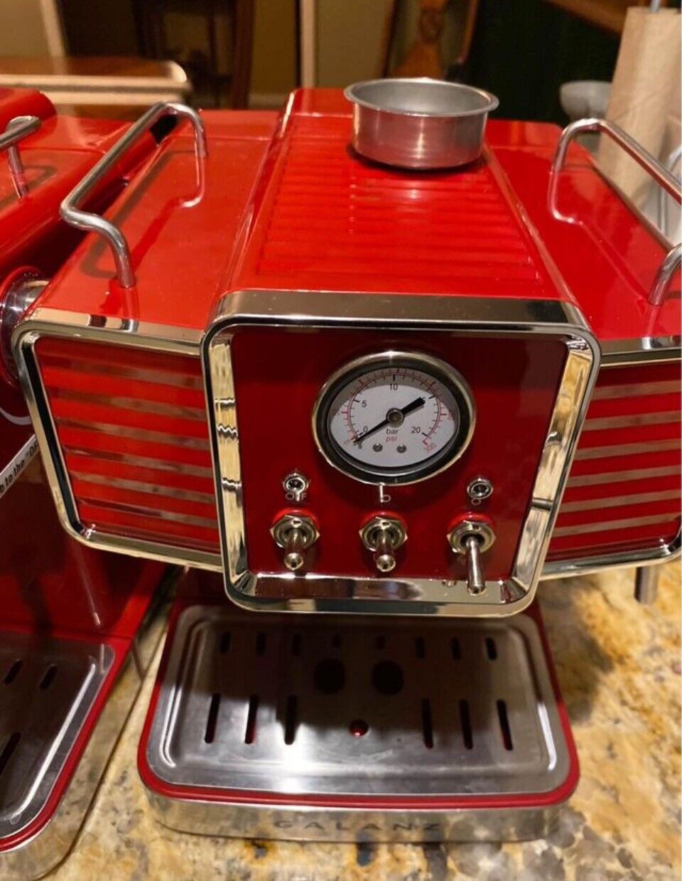 Galanz Espresso Machine W/ Retro Design 2-Cup Red