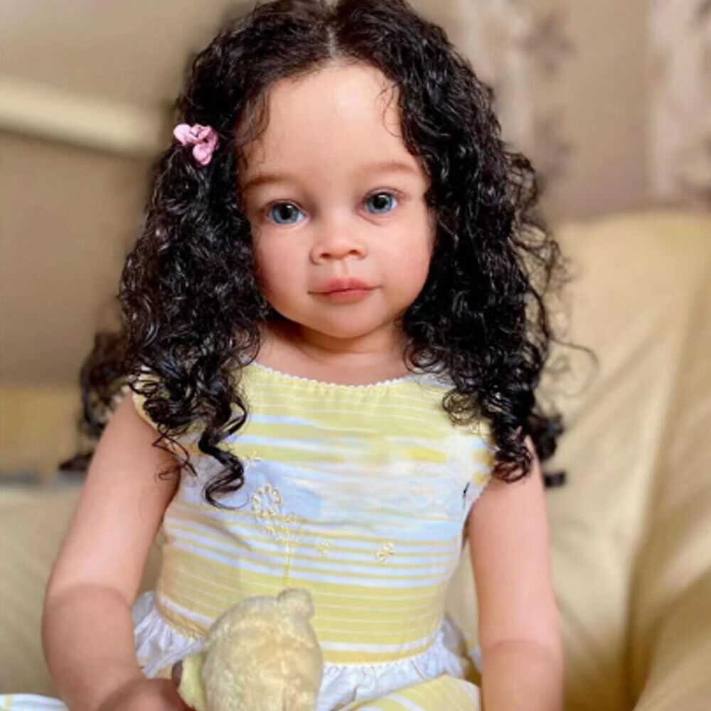 27inch Realistic Reborn Doll  Handmade Real Toddler Cloth Body Curly Hair