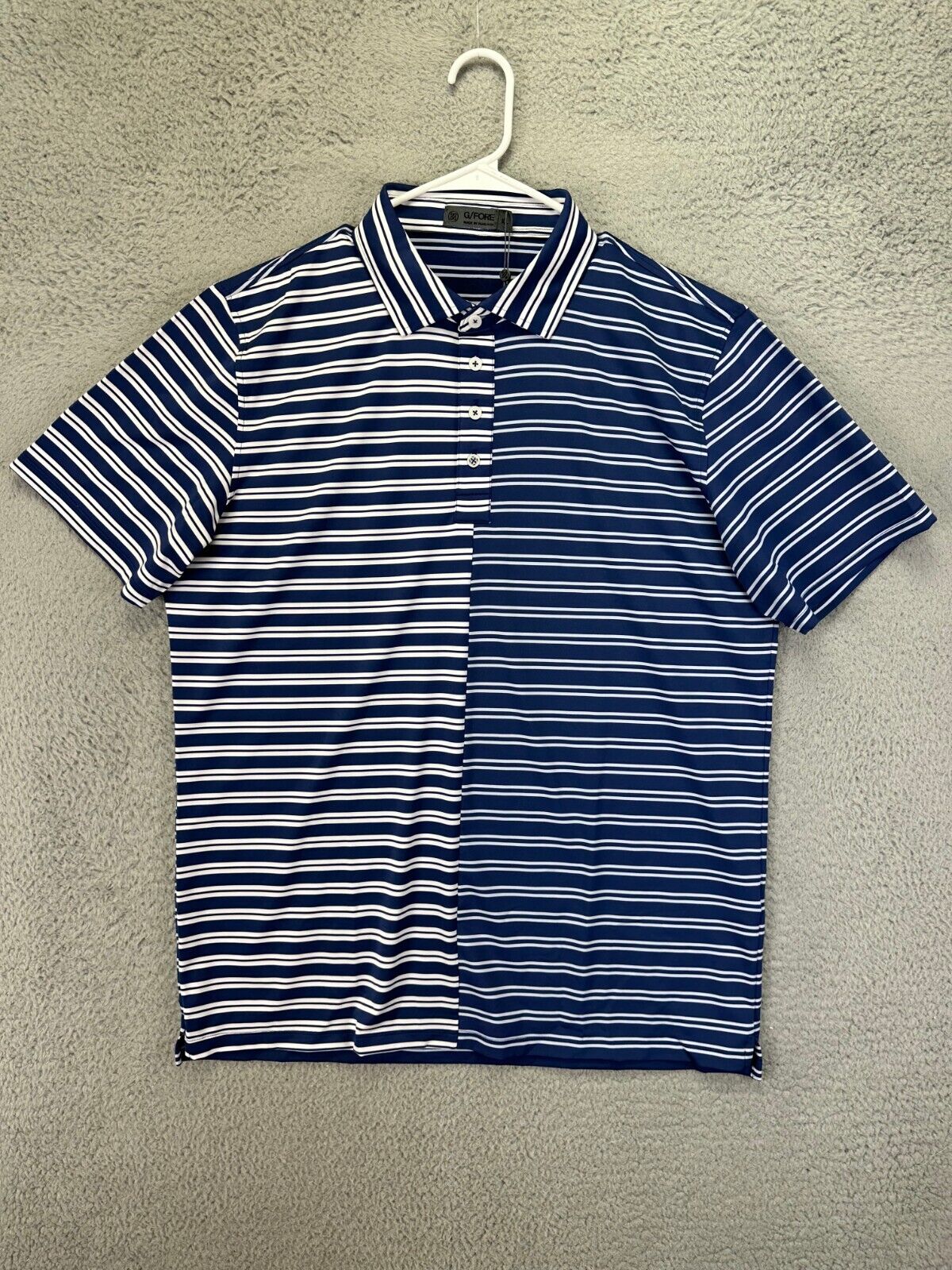G/Force Polo Shirt Adult XL Blue Striped Golf Rugby Activewear Outdoor Mens NEW
