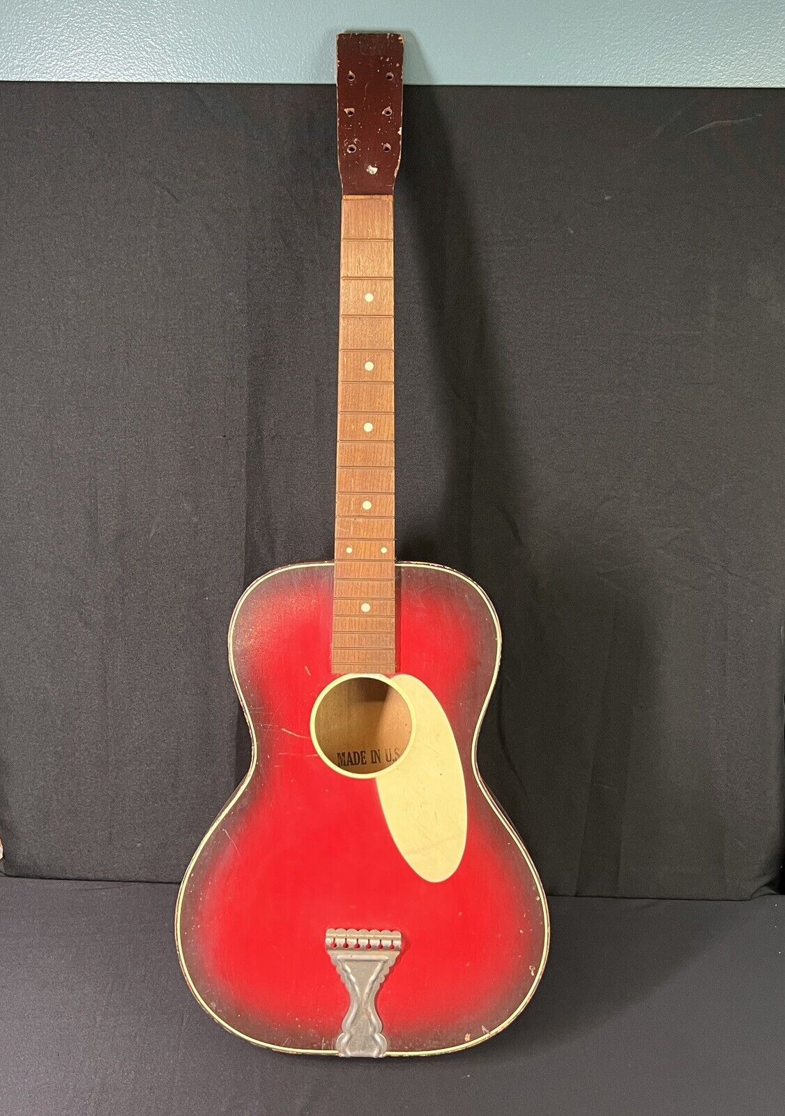 VTG 1950’s Wooden Red Harmony Acoustic Guitar Made In USA