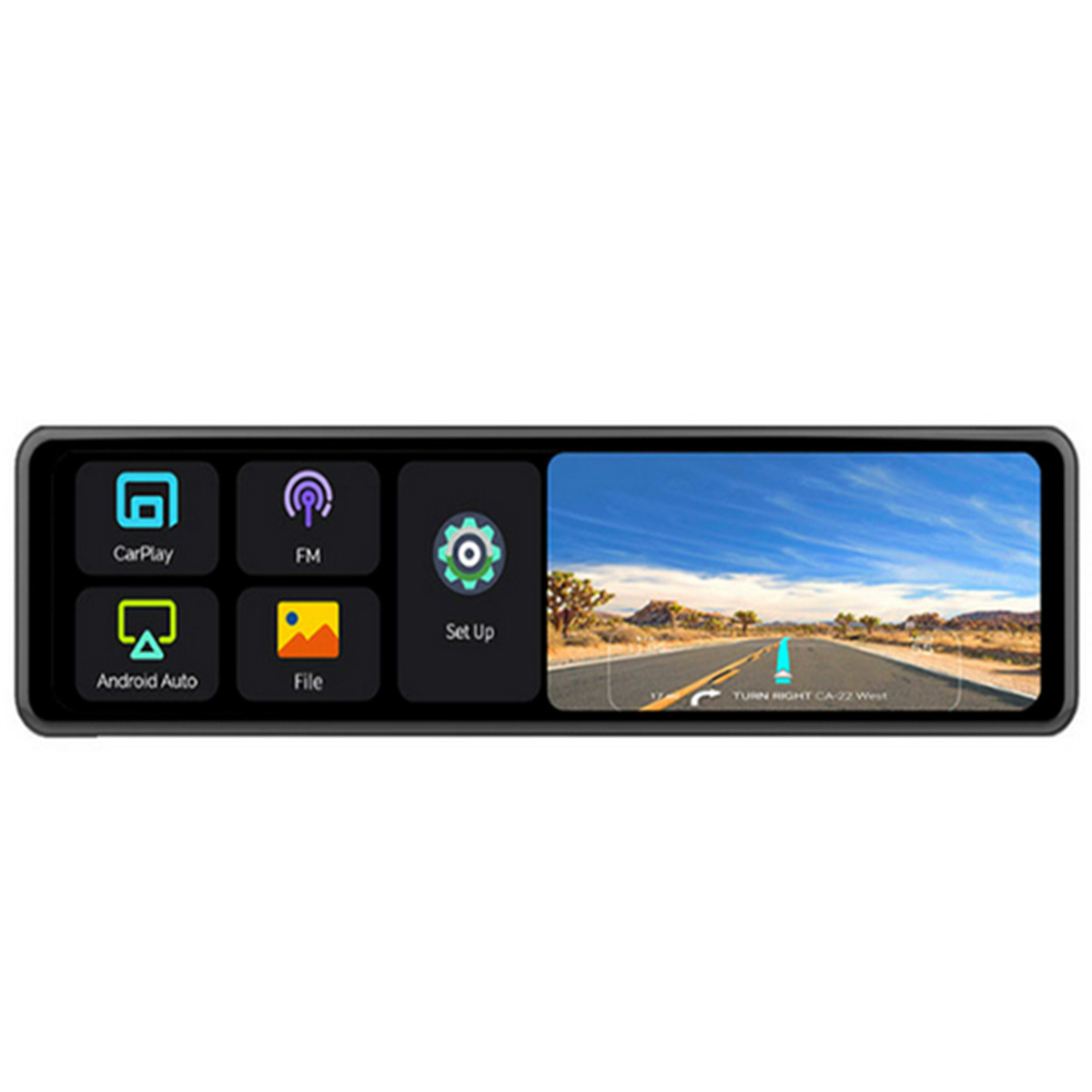 12in WIFI Car Dash Cam Rearview Mirror DVR Video Recorder 2600P Carplay Android
