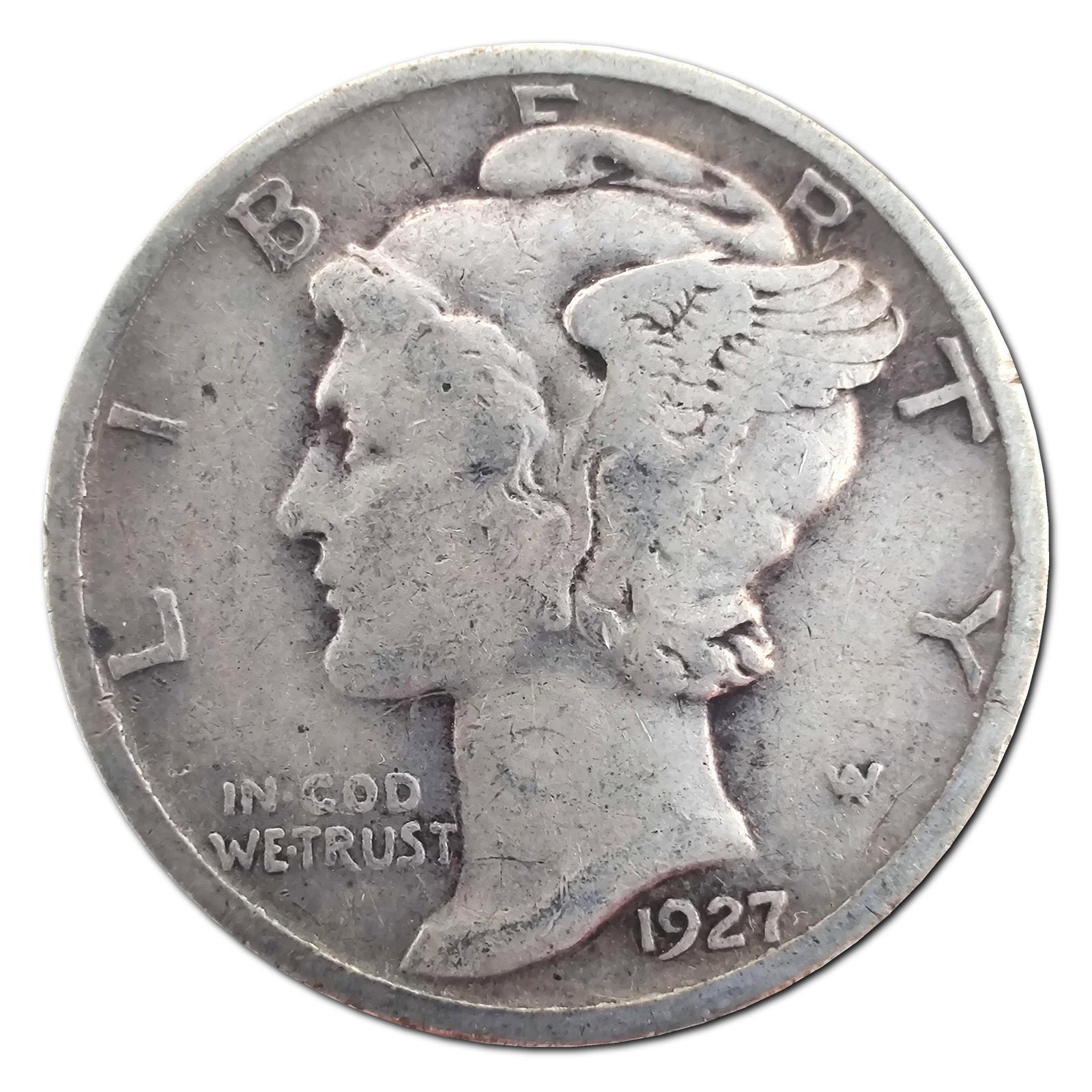 1927-P Mercury Dime F Fine 90% Silver