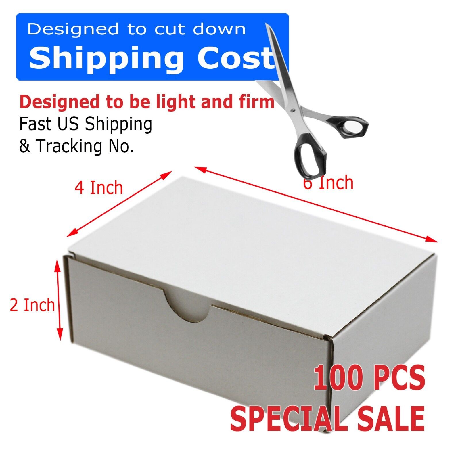 100 6x4x2 White Corrugated Shipping Mailer Packing Box Boxes 6 x 4 x 2