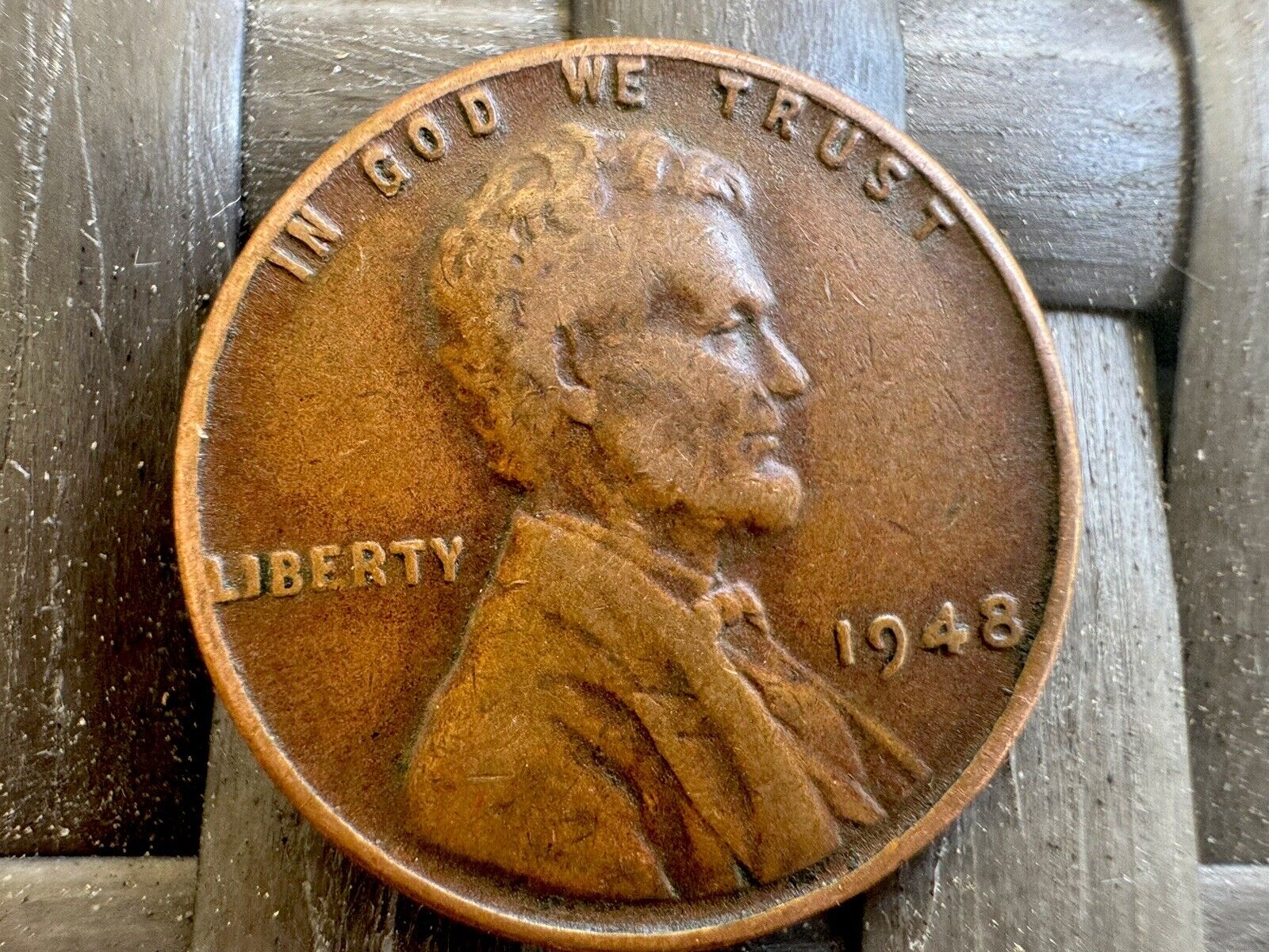 1948 Wheat Penny No Mint Mark (Perfect Texture)