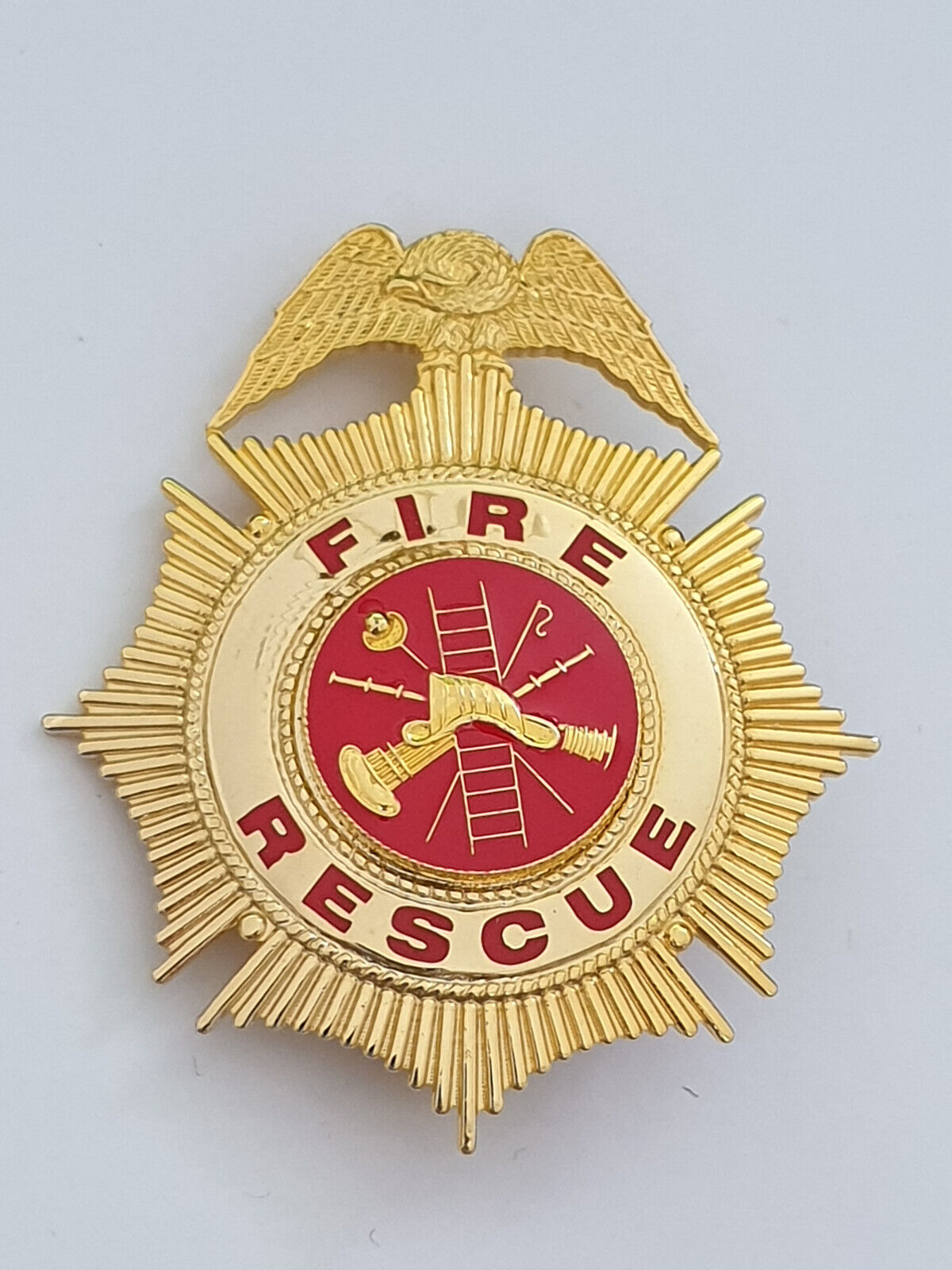 Solid Fire Rescue badge, Vintage USA badge