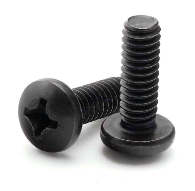 #10-32 Black Oxide Stainless Steel Phillips Pan Head Machine Screw Select Size