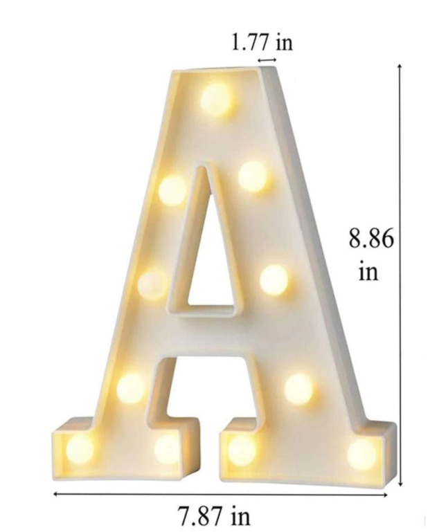 Alphabet LED Letter Lights Light Up Plastic English Letters Standing Hanging