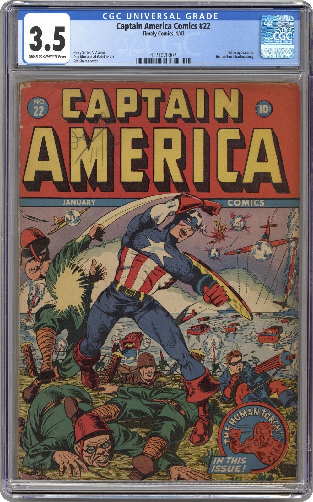Captain America Comics #22 CGC 3.5 1943 4121070007