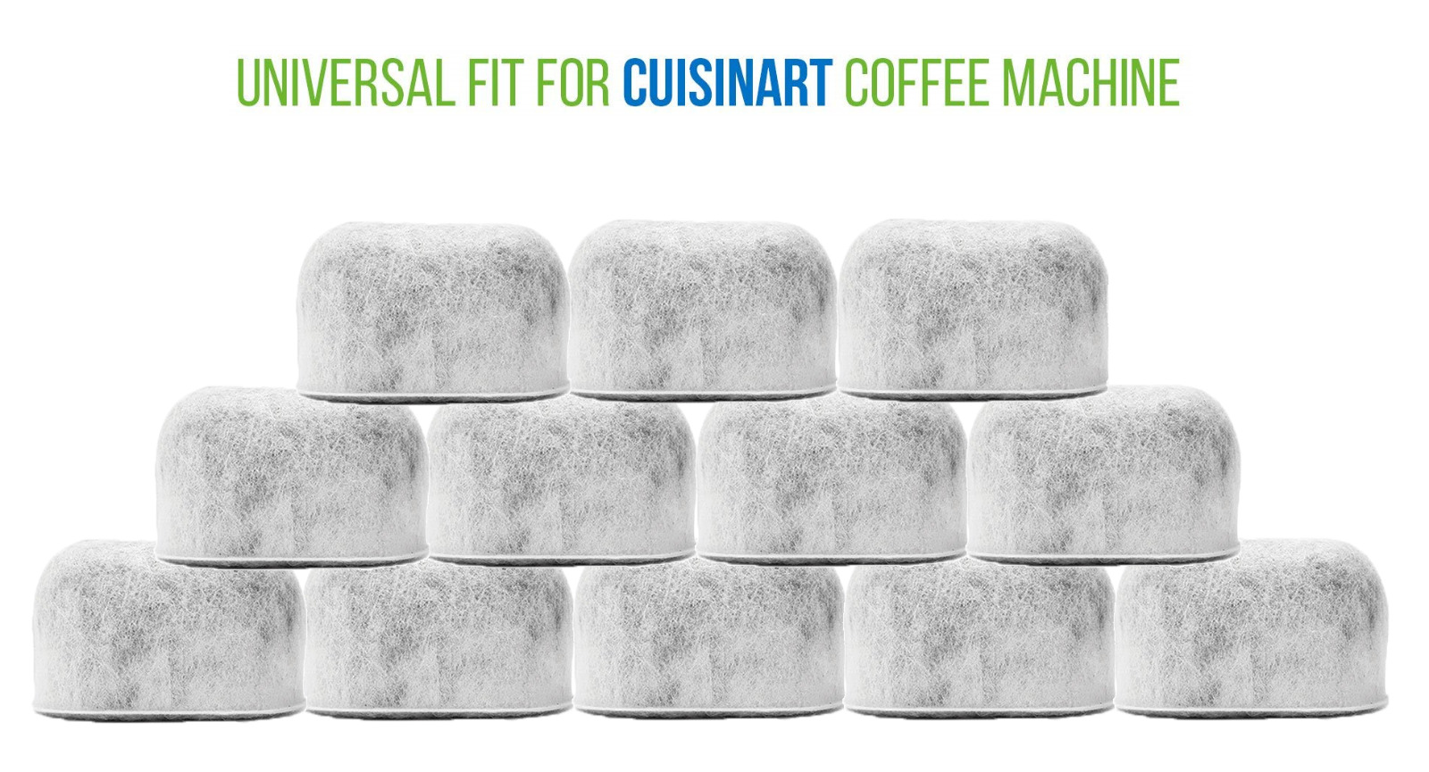 (12) Premium Replacement Charcoal Water Filters for Cuisinart Coffee, DCC-RWF