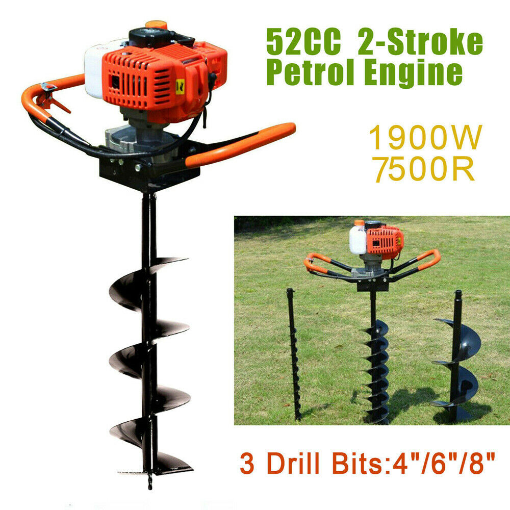 2-Stroke Durable 72CC/52CC Post Hole Digger Earth Auger Borer Ground Gas Powered