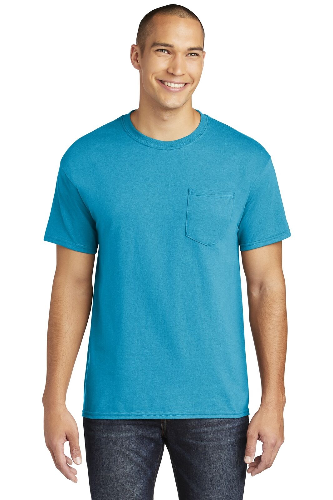 Pack Of 5 Gildan 5300 Mens Short Sleeve Heavy Cotton Stylish Pocket T-Shirt