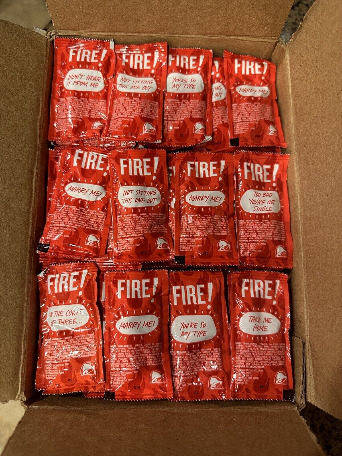 300 Taco Bell FIRE Sauce Packets.