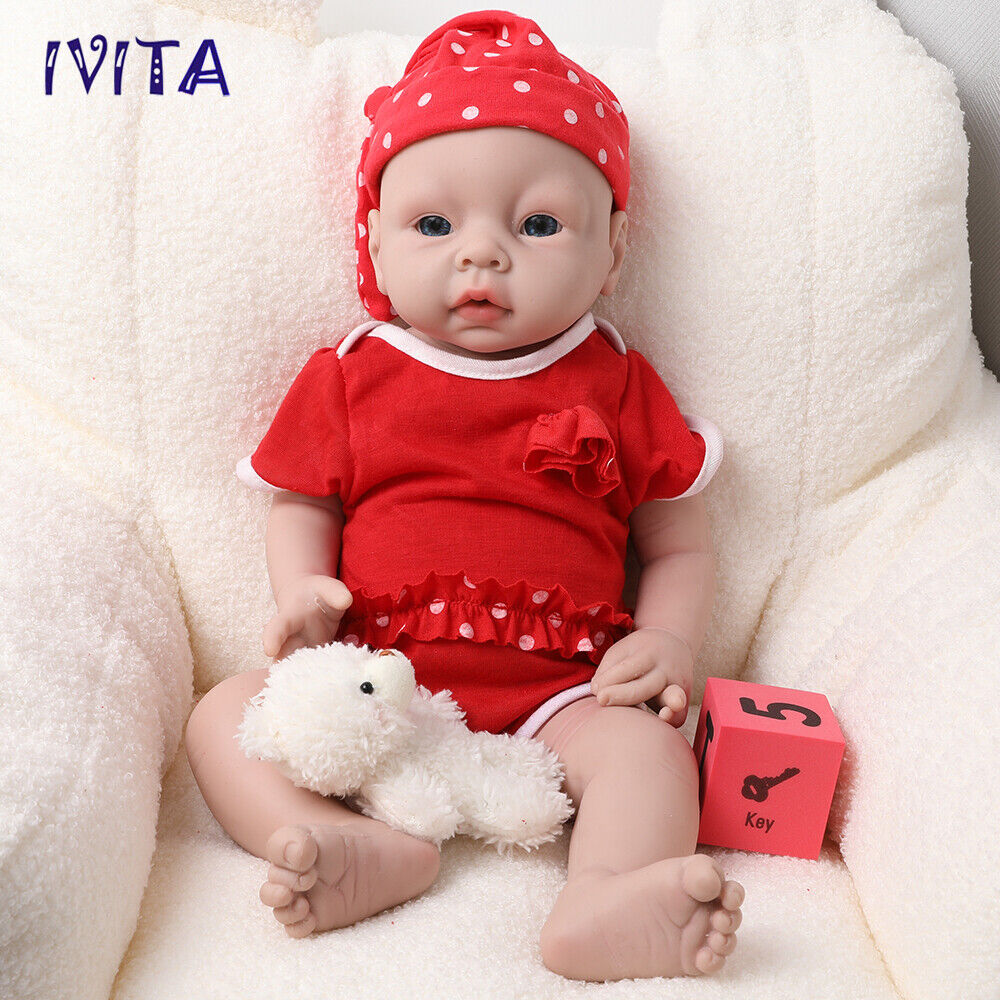 IVITA 20\'\' Realistic Silicone Reborn Baby GIRL Dolls Waterproof Holiday Gifts