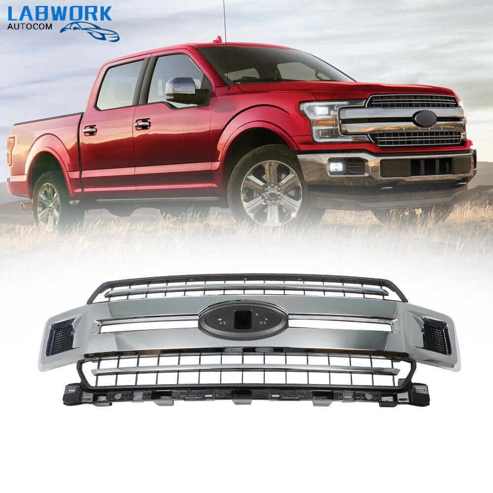 For 2018-2020 Ford F-150 Front Radiator Grille Assembly Chrome JL3Z-8200-EA