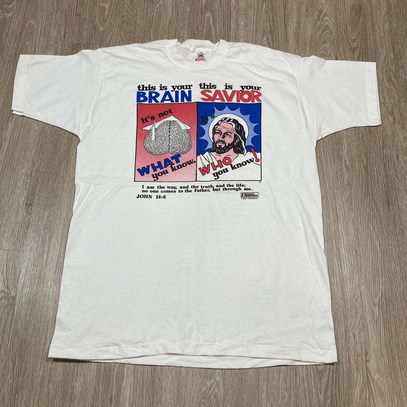Jesus Shirt XL Vintage 90s 00s Christ Religious Christian Brain Savior Y2k Tee