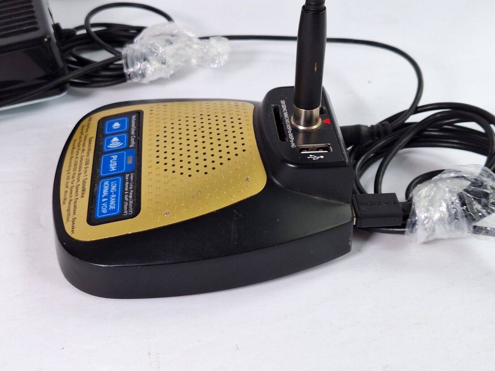 Speechware Usb 9 In 1 Tablemike Desktop Microphone Pedal Gold Speech Equilizer