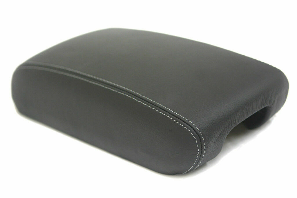 Fits 11-19 Jeep Grand Cherokee Vinyl Console Lid Armrest Cover Black Gray Stitch
