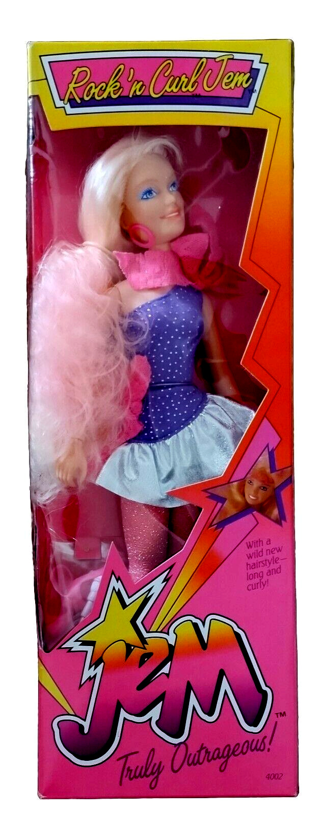 1986 NRFB Hasbro Jem and the Holograms Rock \'n Curl Doll #4002 Collector\'s Item