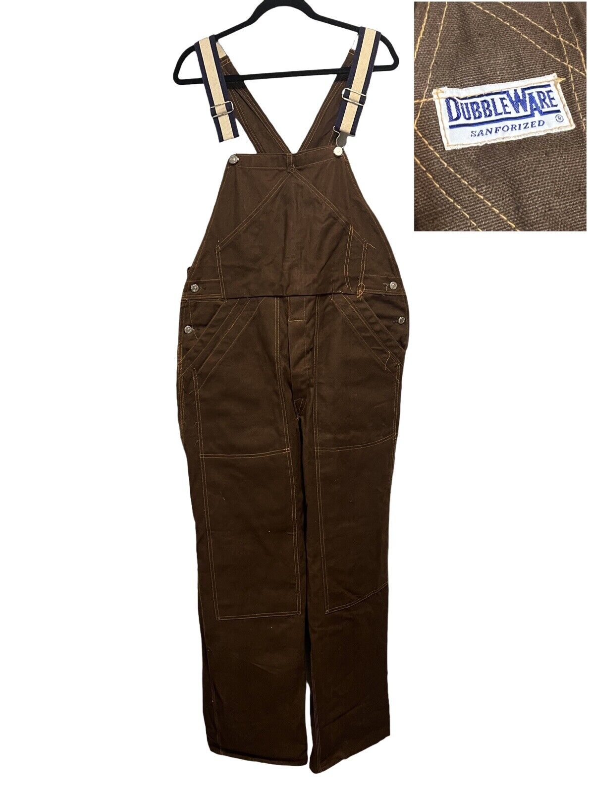 Vintage DUBBLEWARE Double Front Overalls 40s 50s Early Workwear
