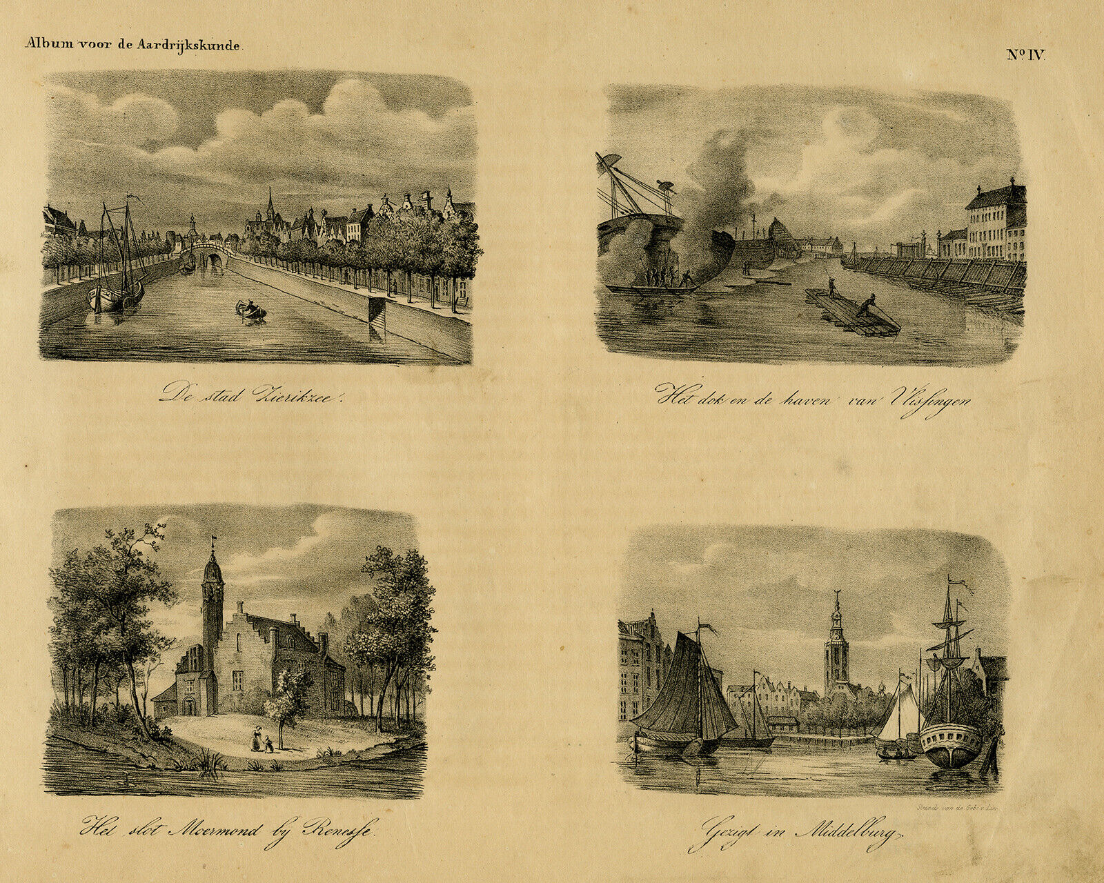 Antique Print-TOPOGRAPHY-VLISSINGEN-ZIERIKZEE-RENESSE-MIDDELBURG-Anonymous-1841