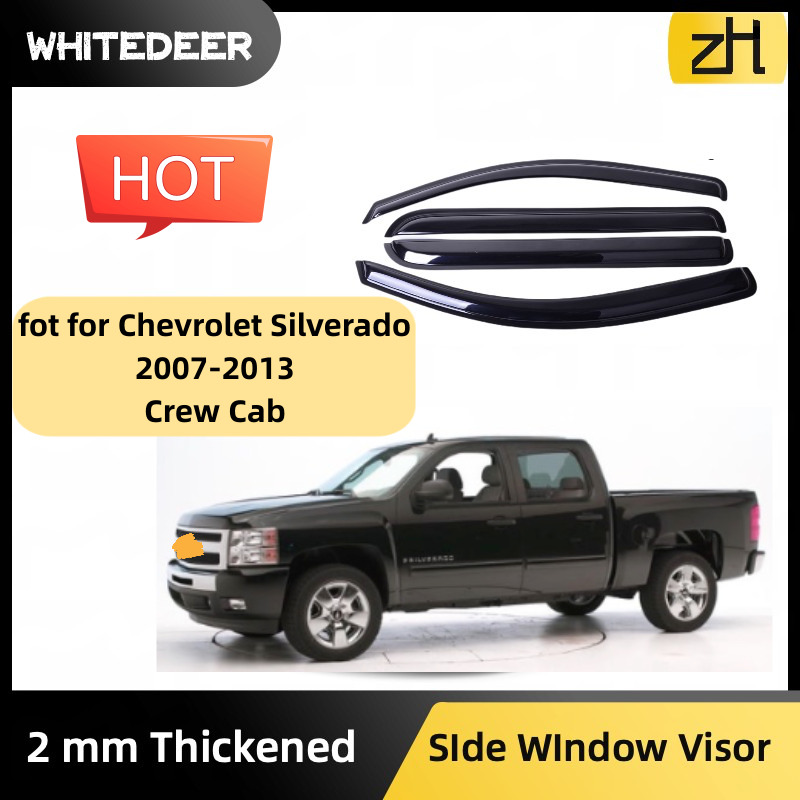 Fits for 07-13 Chevy Silverado Sierra 1500Crew Window Visor Rain Deflector Guard
