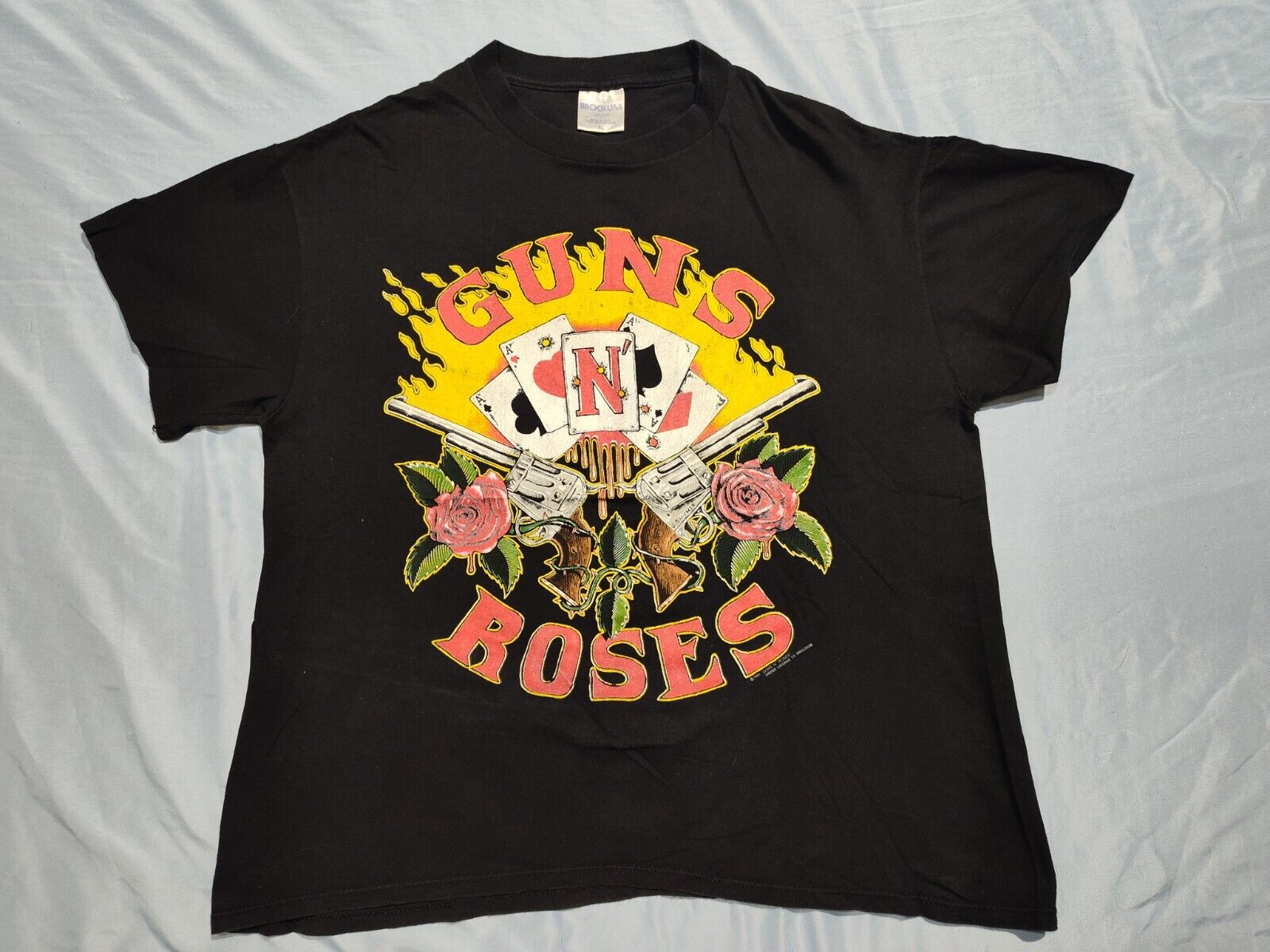 Vintage 1991 Guns N Roses Aces Tour Shirt Single Stitch Rock Band 90s Size XL 