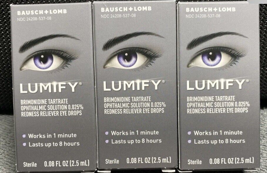 THREE Lumify Eye Drops redness reliever BRAND NEW 2.5ml SEALED *GREAT PRICE*