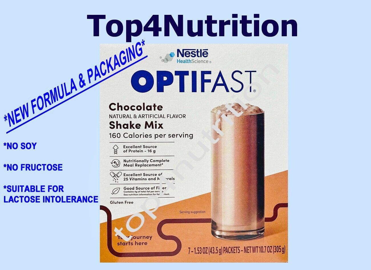 OPTIFAST 800 SHAKE MIX | 5 BOXES | CHOCOLATE  | 35 SERVINGS | NEW FORMULA