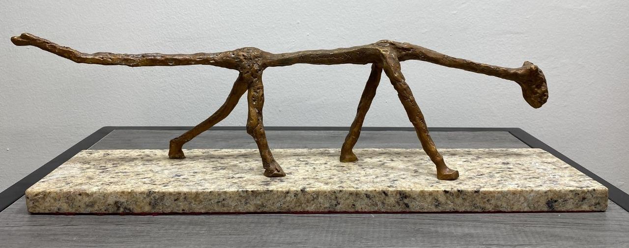 LE CHAT BY ALBERTO GIACOMETTI, BRONZE SCULPTURE, SIGNED AND NUMBERED.