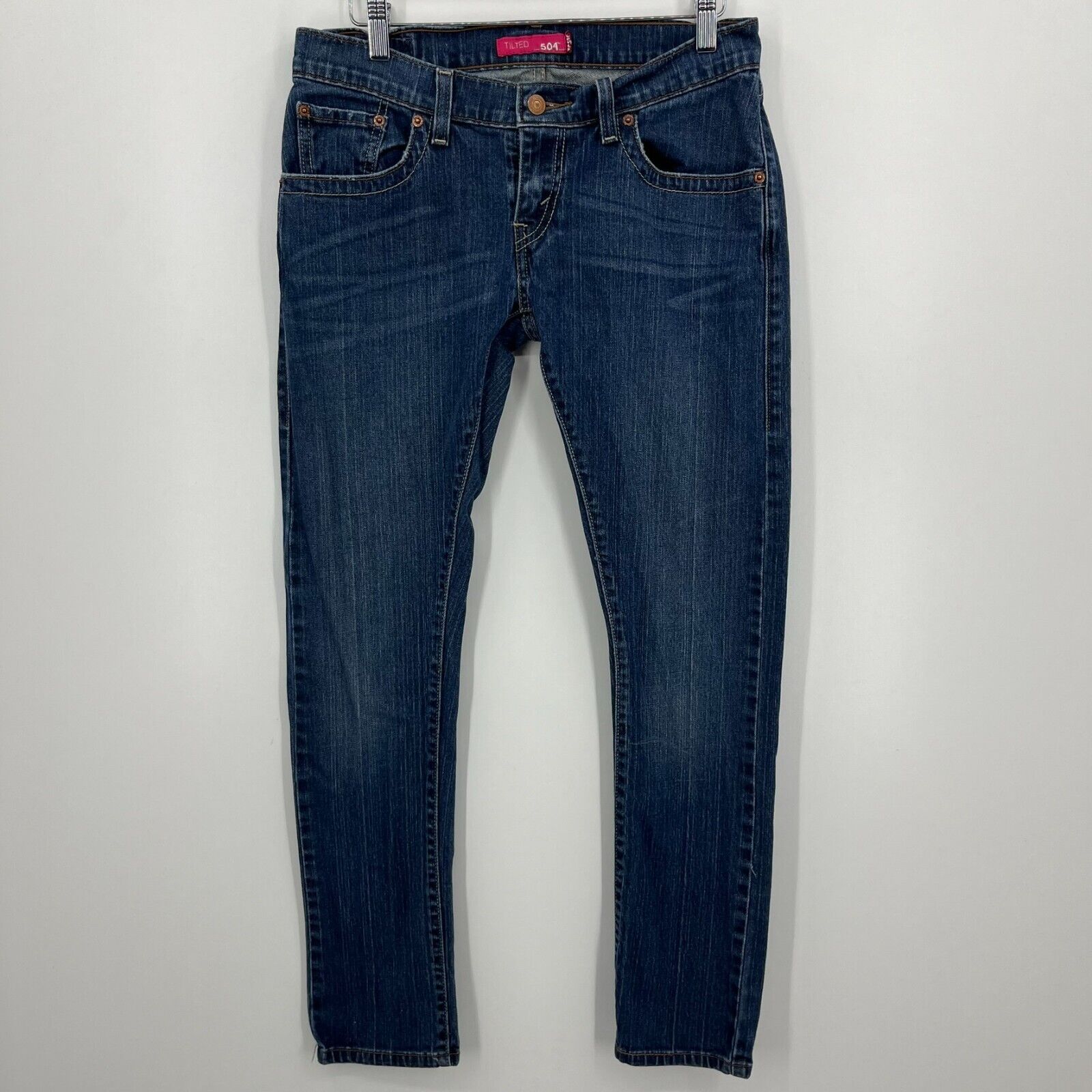 Levi\'s Jeans Women\'s 9 Medium Blue Tilted 504 Low Rise Cotton Vtg Y2K