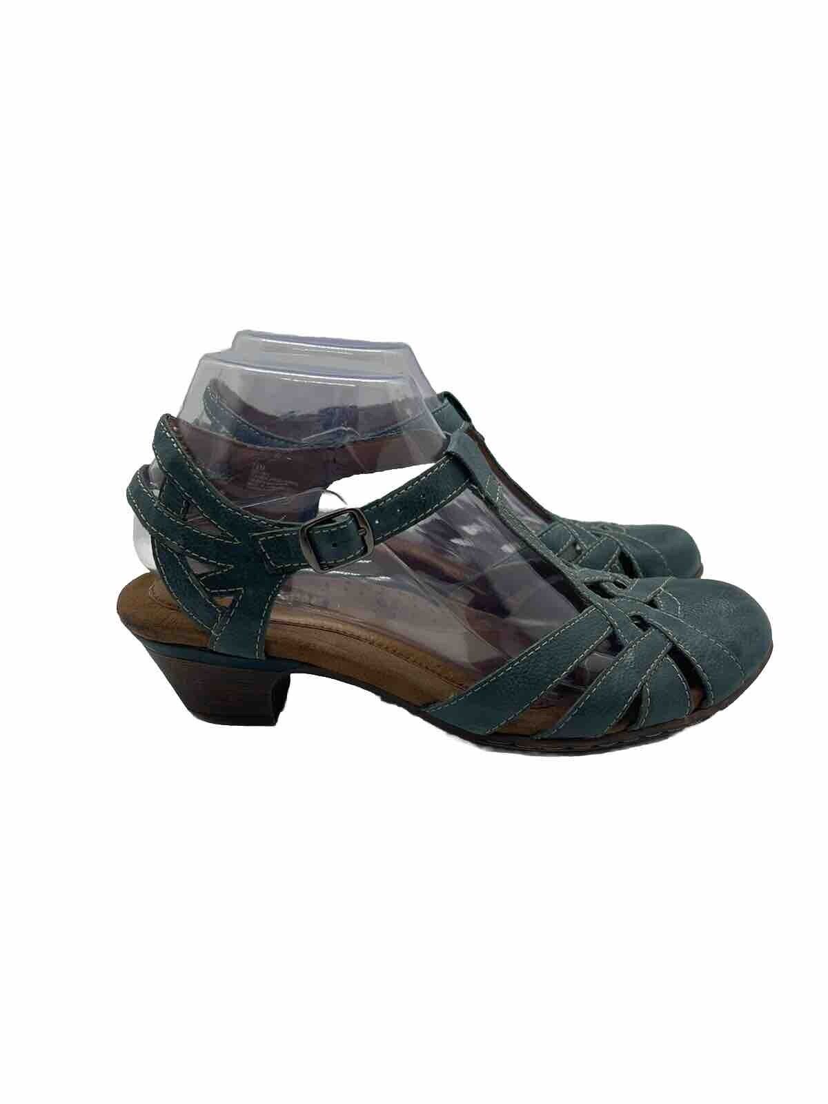 Cobb Hill by New Balance Aubrey Women Blue Cut Out T Strap Sandals Sz 7.5M Heels