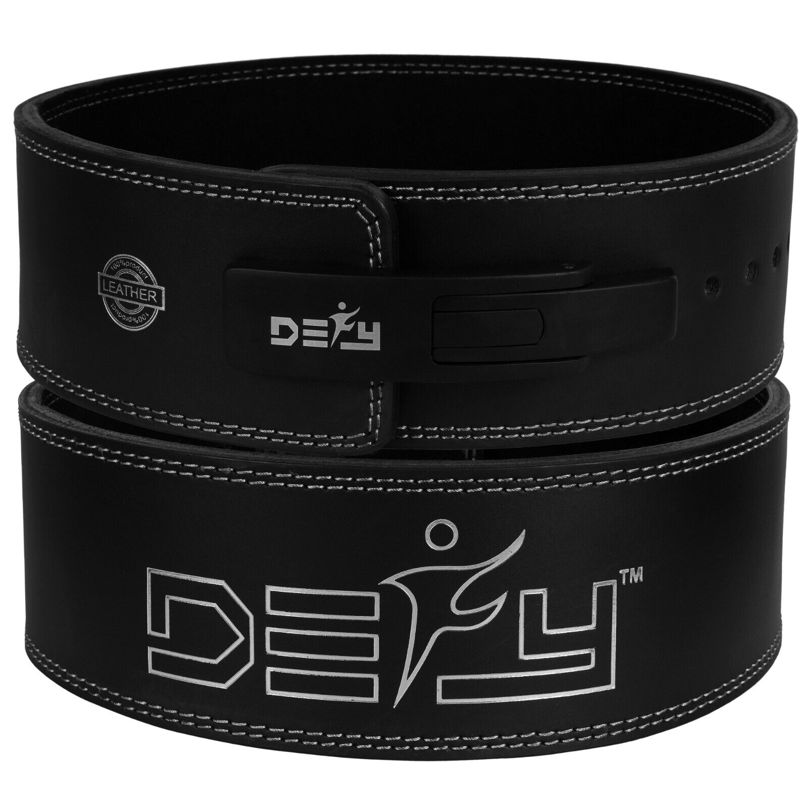 DEFY Weight Lifting Buckle Lever Leather Belt Gym Training Power Lifting Belt