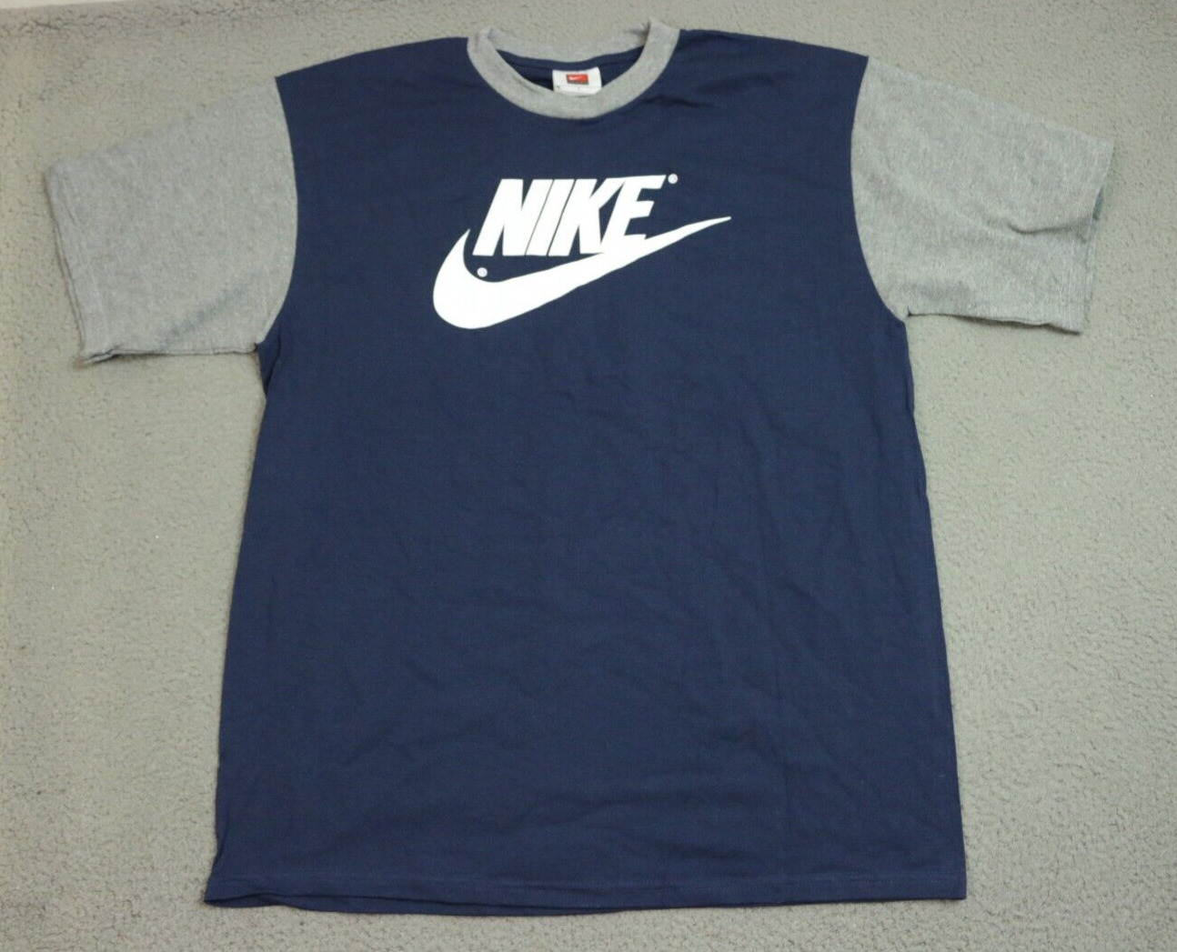 Vintage Nike Shirt Men\'s Size Large Center Swoosh Blue Gray Y2K 2000