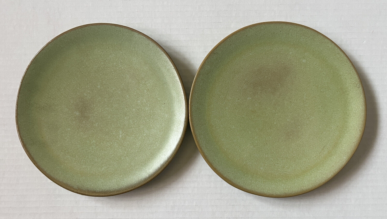 Vintage FRANKOMA Pottery - VTG Set of 2 Plates  - Prairie Green - 6G