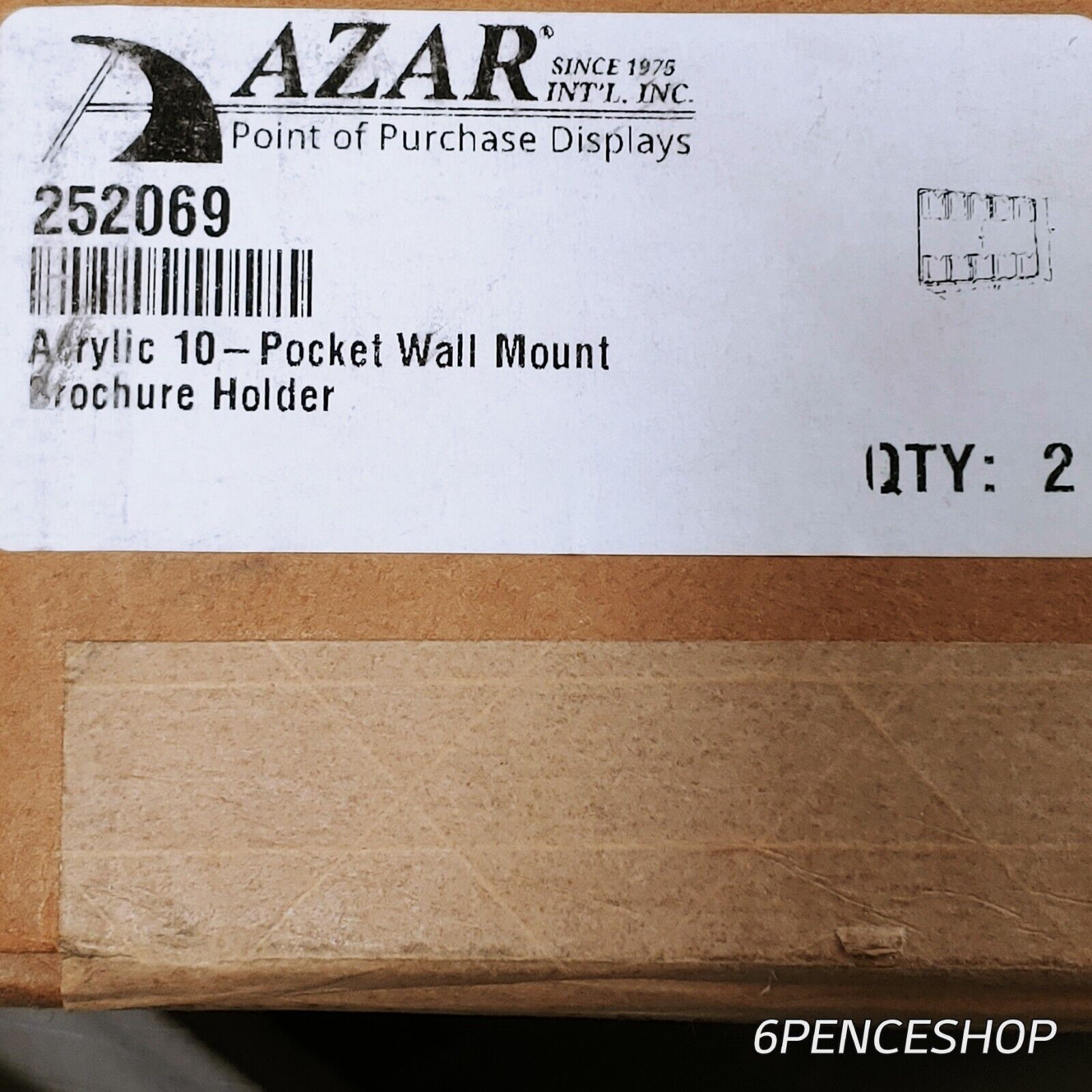 Azar Displays 252069 Ten-Pocket Wall Mount Brochure Holder, 2-Piece Set