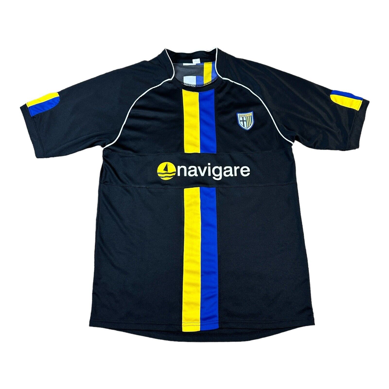Vintage Parma FC Shirt Mens Large Black Short Sleeve Soccer Shirt