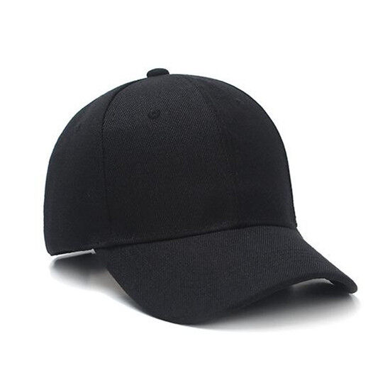 Wholesale Unisex Plain Baseball Cap Solid Color Hat Adjustable Wool Hook & Loop 