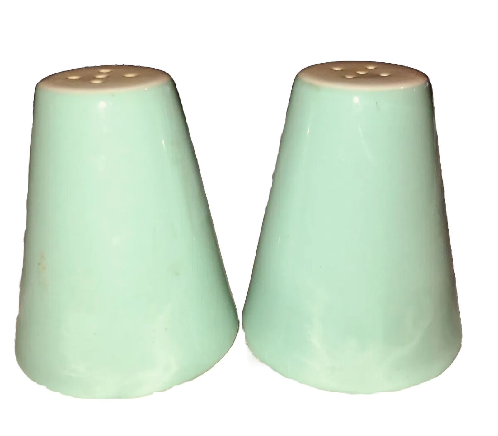 Vintage Mar-crest Swiss Chalet Alpine Turquoise Ceramic 2 Salt Shakers