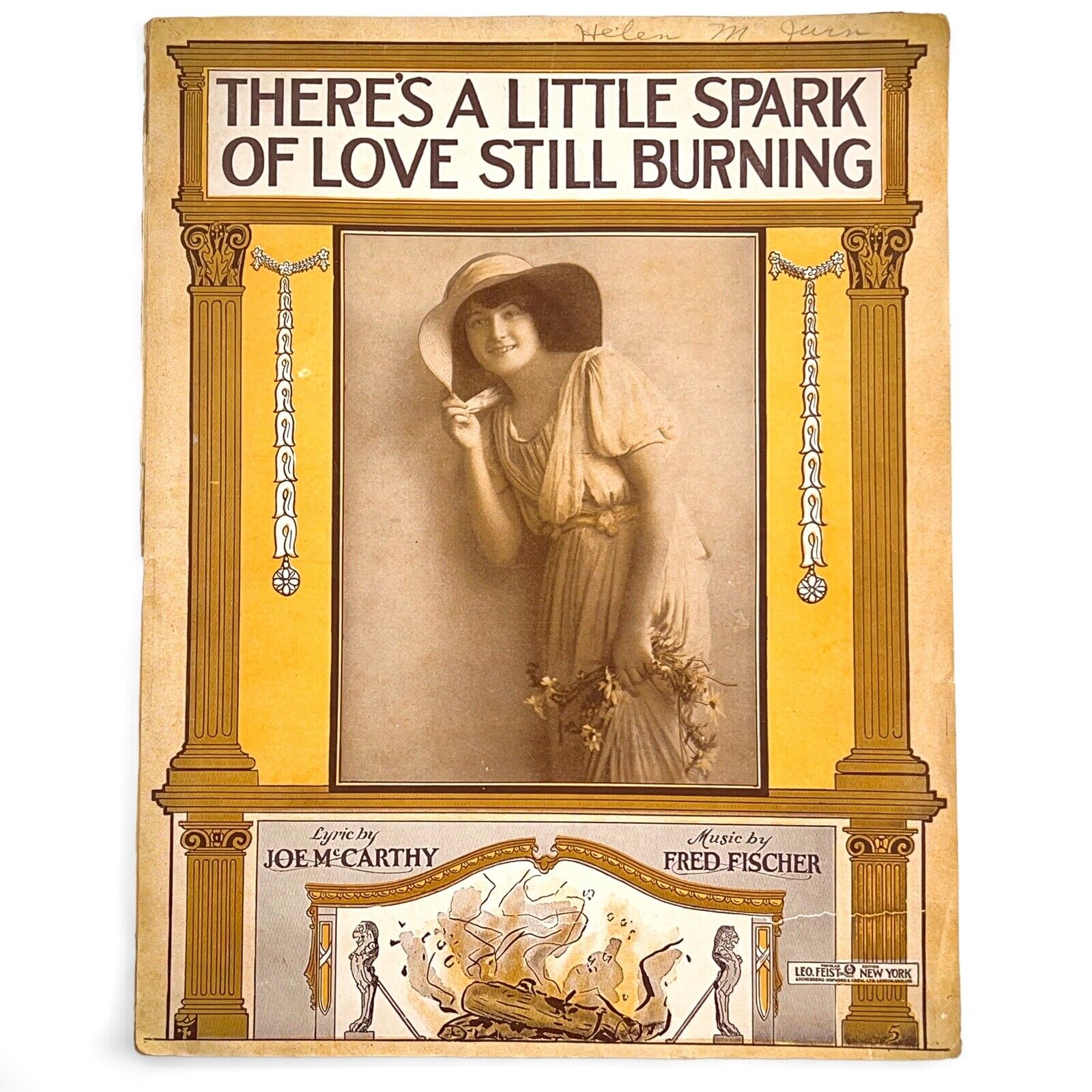 Antique 1914 There\'s A Little Spark of Love Still Burning Sheet Music