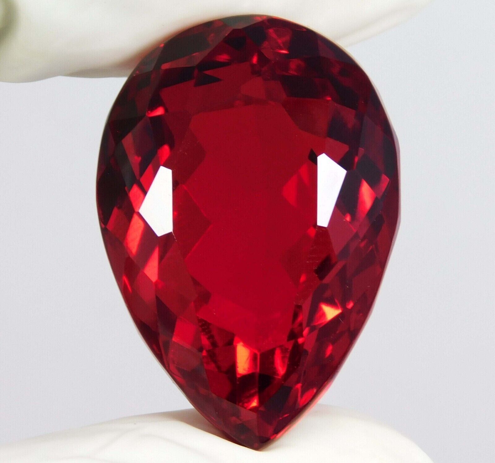 GIE Certified 99.15 Ct Mexican Fire Opal Red Natural Pear Cut Loose Gemstone