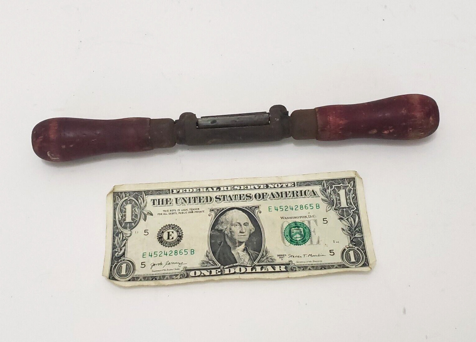 Cincinnati Tool Vintage C. T.  Round Cigar Spokeshave Red Wooden Handles  BROKE