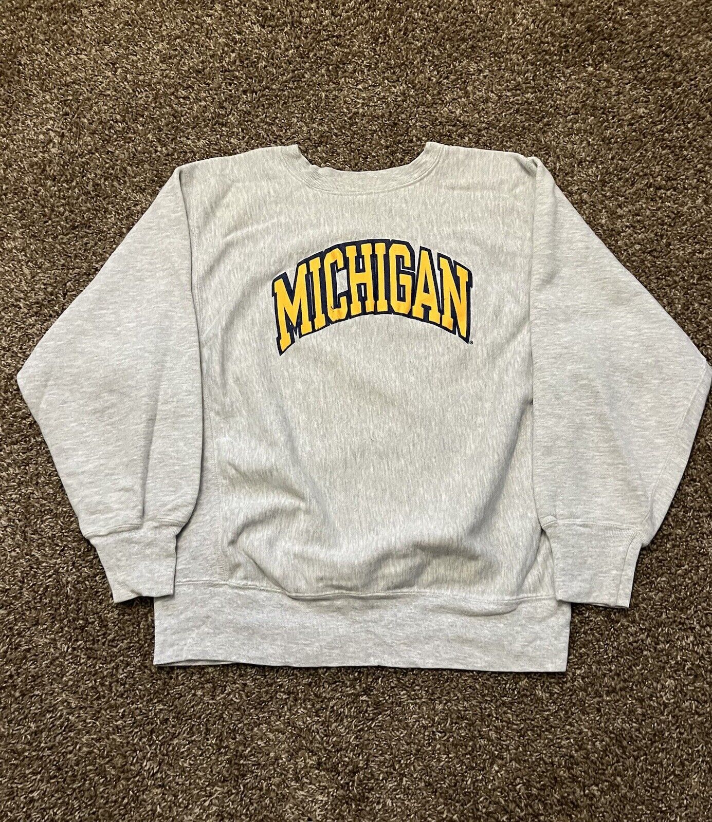 Vintage 80s Champion Reverse Weave Warm Up Sweatshirt University Of Michigan XL