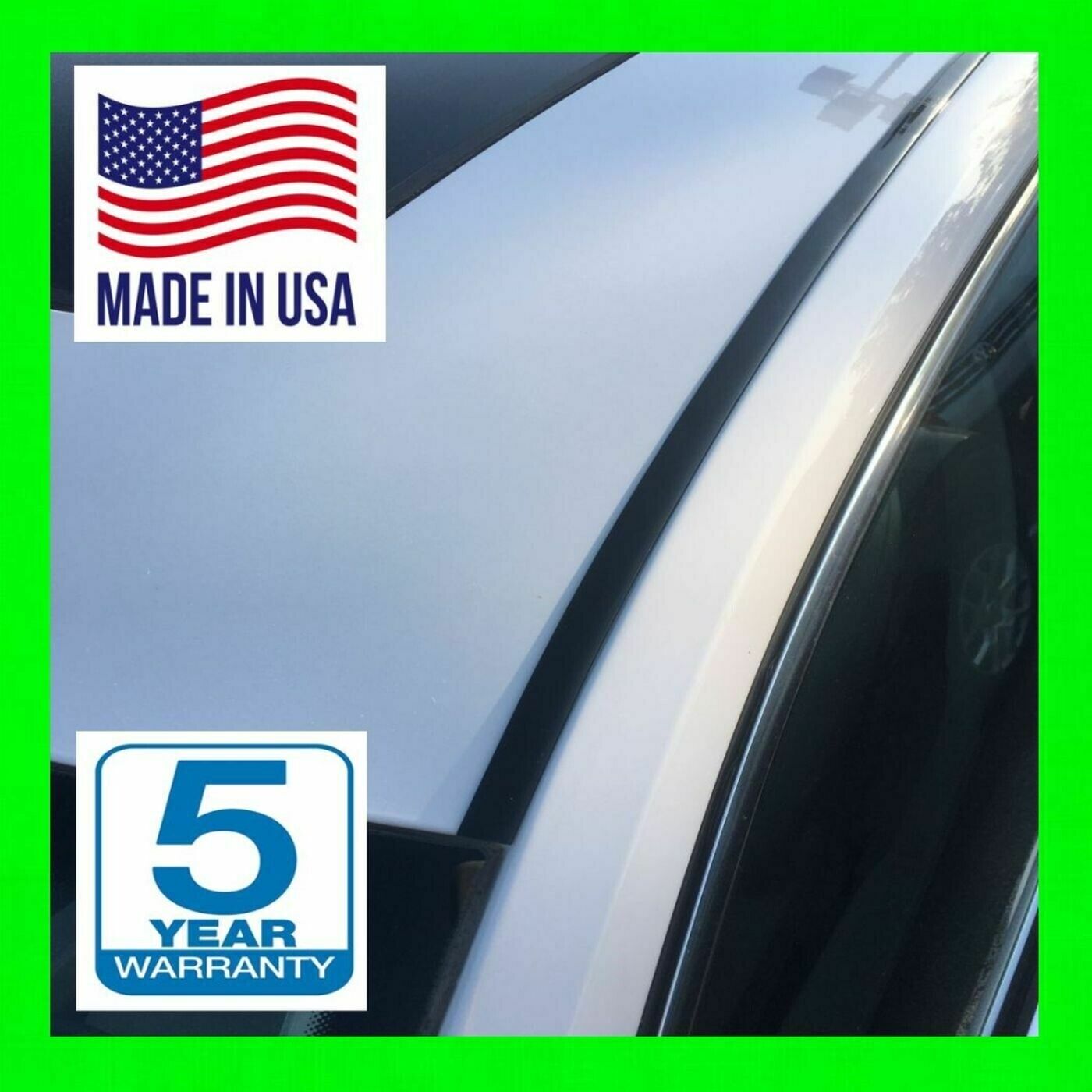 FOR 2015-2020 FORD F-150 F150 BLACK ROOF TOP TRIM MOLDING SET 2PC NEW 5YR WRNTY