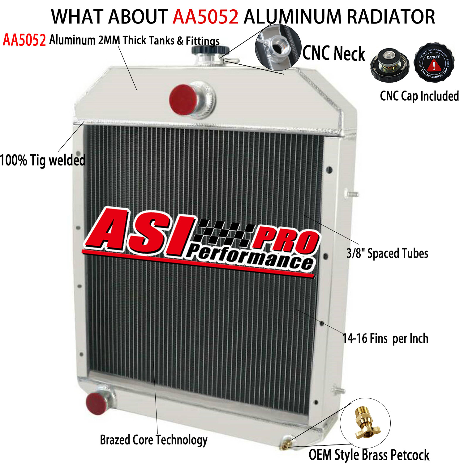 Radiator Aluminum For Case IH 1845 1845B 1845S 480D 480LL 580D 580SD D81055 US