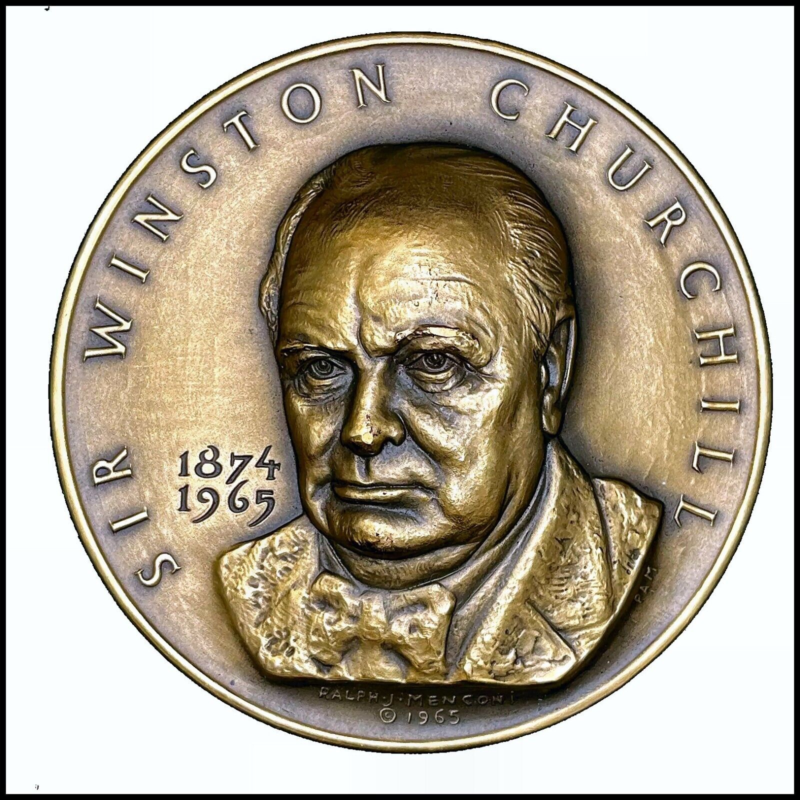 Sir Winston Churchill Medal - 1965 - MACO - Ralph J. Menconi - GORGEOUS Antique