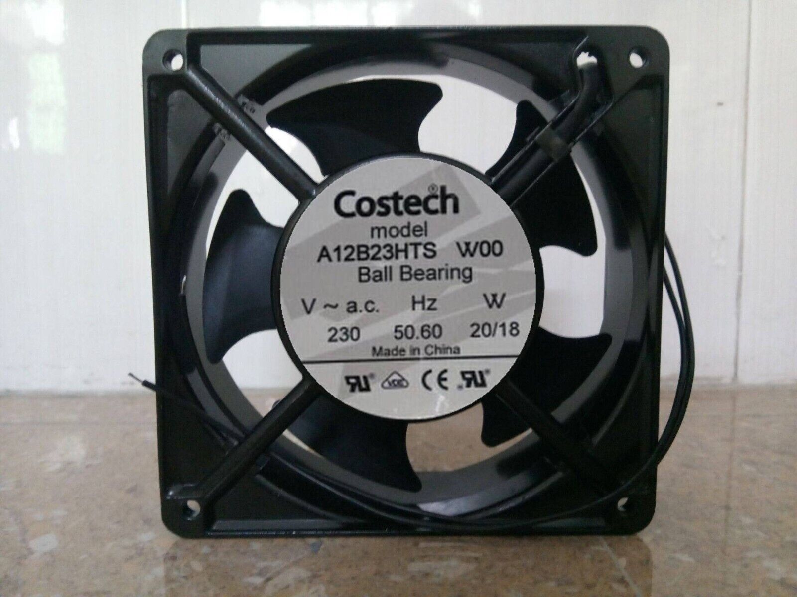 ORIGIANL COSTECH A12B23HTS W00 230V 20/18W fan wire leading/socket type #
