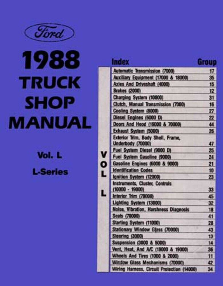 1988 Ford L Series Truck Shop Service Repair Manual Engine Drivetrain Electrical
