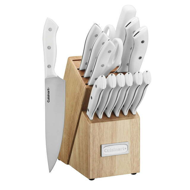 NEW Cuisinart Classic Triple Rivet 15pc Cutlery Set w/Block - C77WTR-15PW