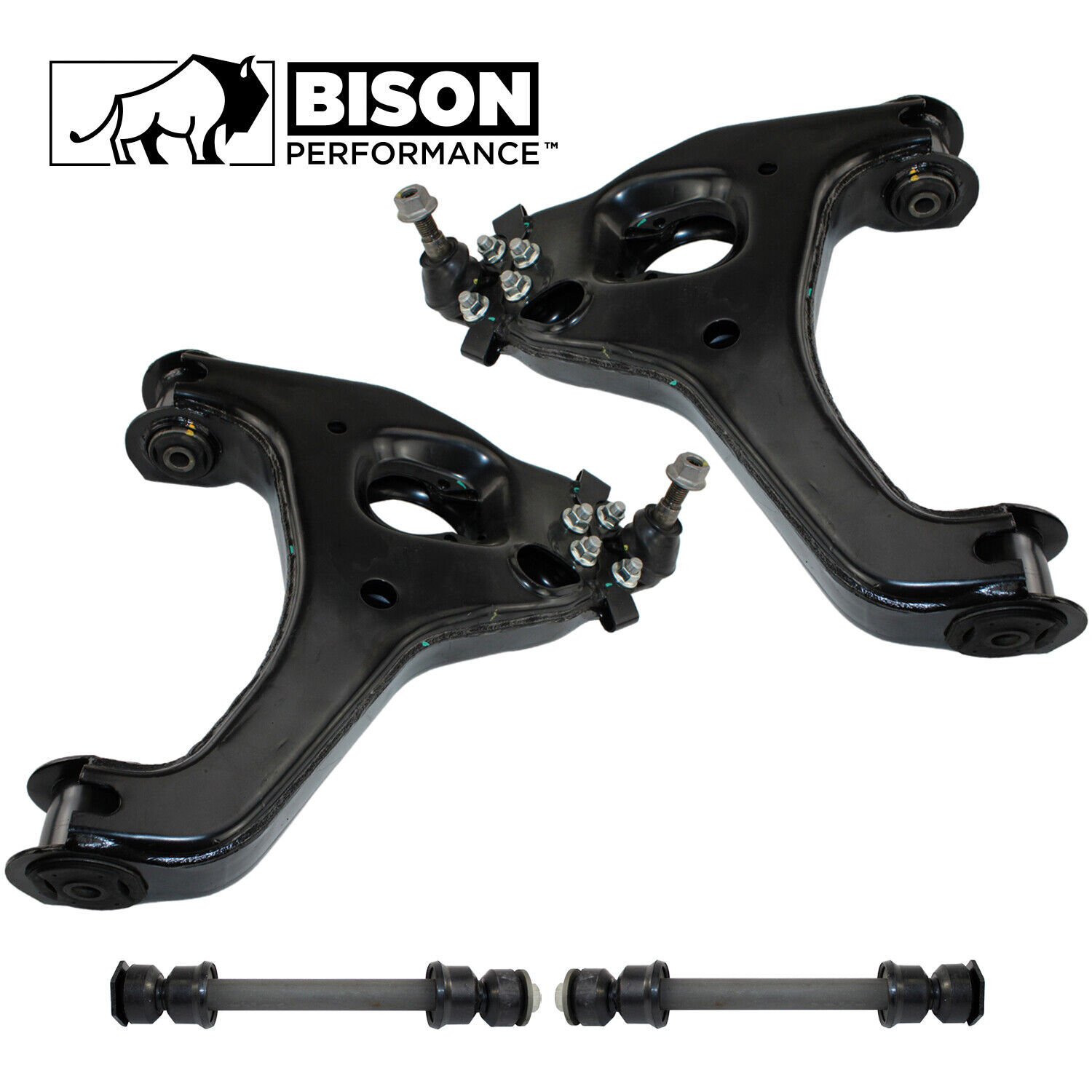 Bison Performance 4pc Front Lower Control Arm & Sway Bar Kit For Sierra 1500 RWD