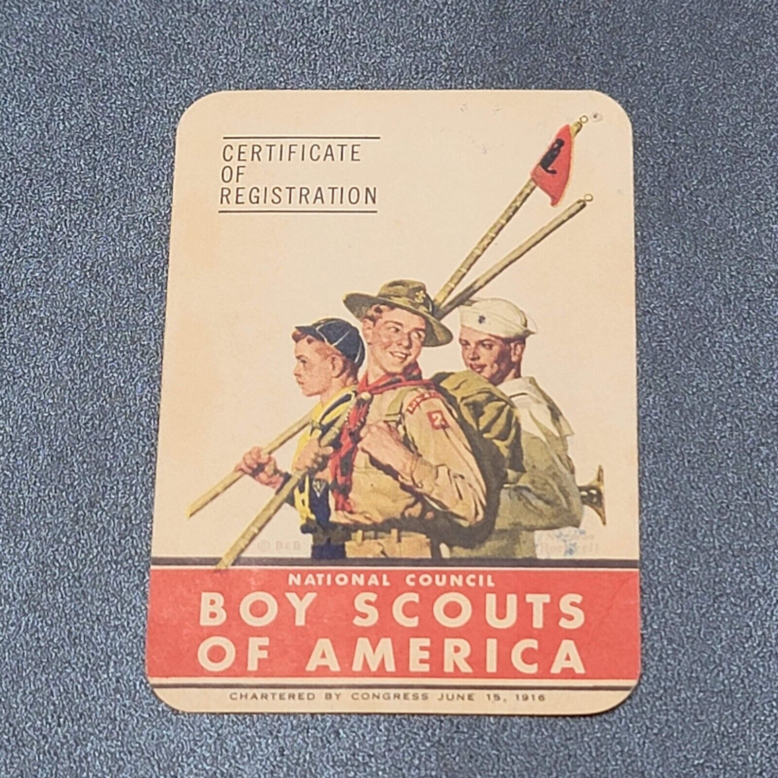 Vintage 1952 53 Boy Scouts of America National Council Certificate Registration